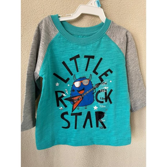 Peanut & Ollie Long Sleeve Striped & Little Rock Star Monster T-Shirts - 2-Pc Se - Picture 9 of 12